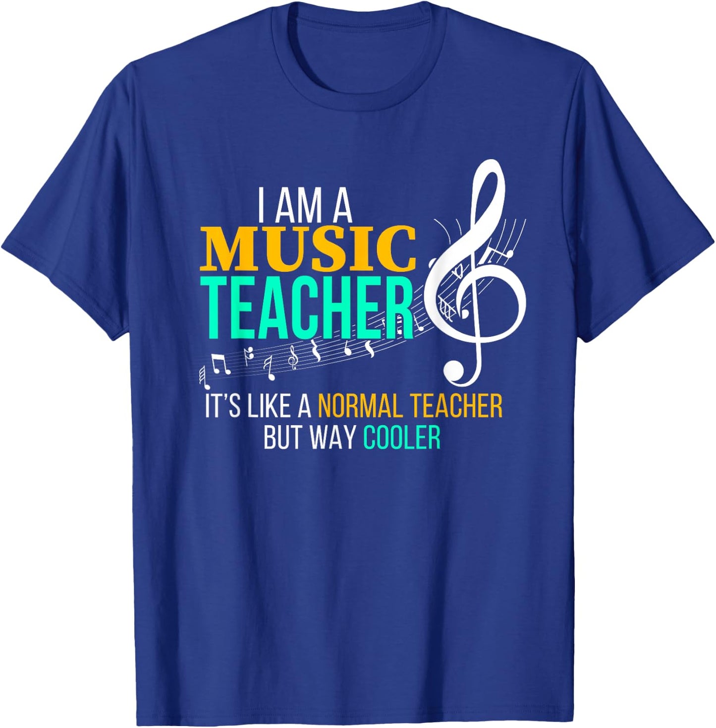 Funny Music Teacher T Shirt Music Teacher Cool Teacher Gifts Men Women Girls Kids T-Shirt - T-Shirt | Royal