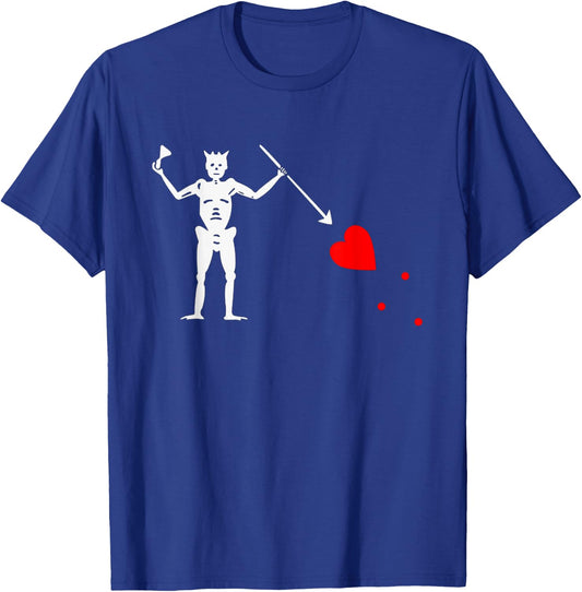 North Carolina Pirate Flag OBX Blackbeards Jolly Roger Shirt T-Shirt - T-Shirt | Royal