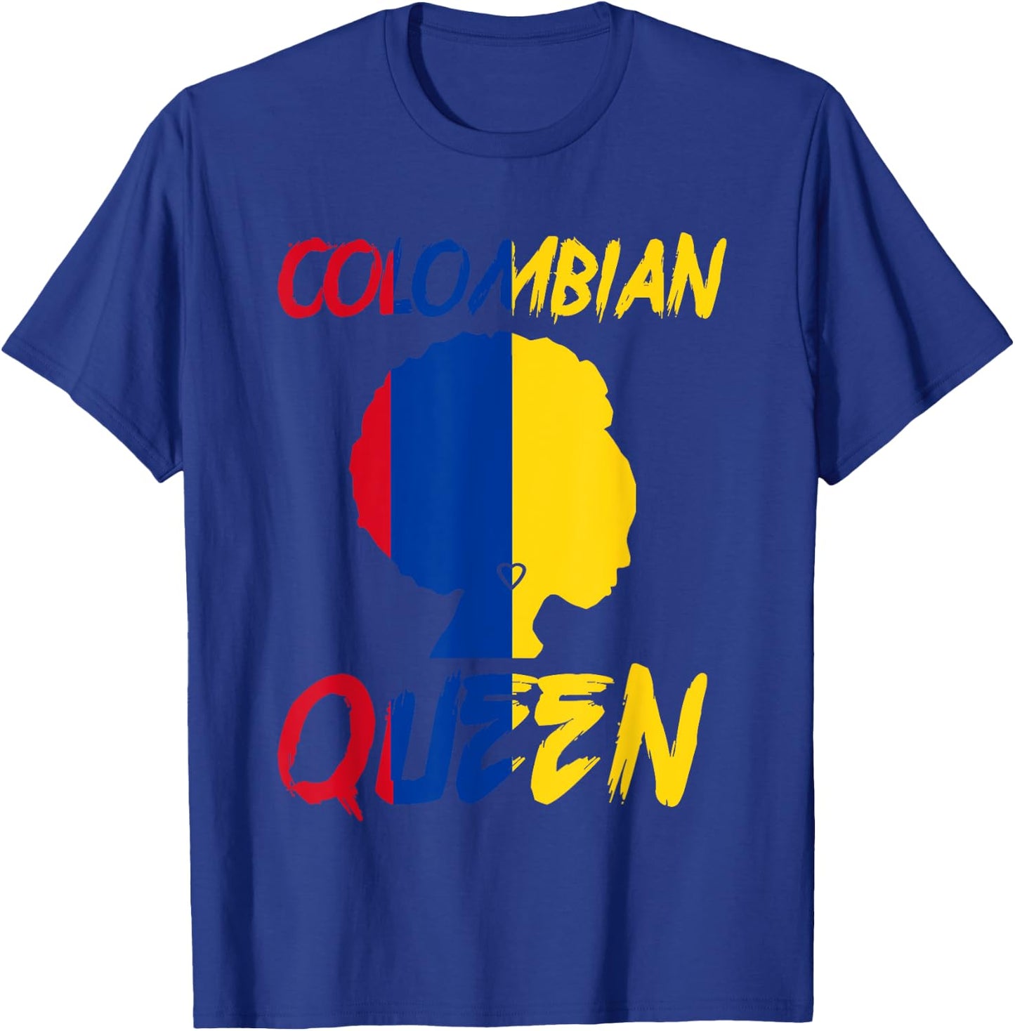 Colombian Queen Colombia Flag Afro Pride Proud Culture Home T-Shirt - T-Shirt | Royal