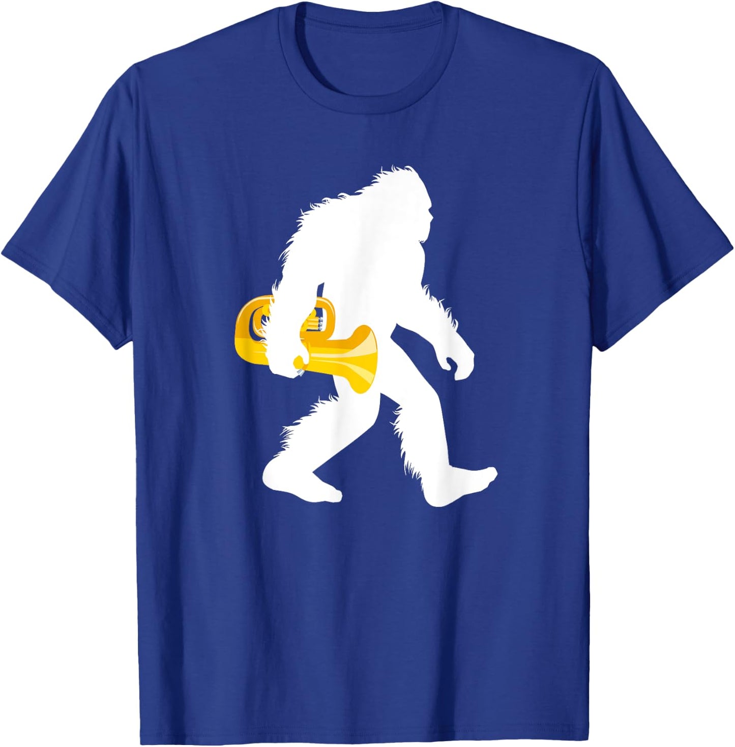Bigfoot Carrying Tuba Shirt, Sasquatch With Tubist Gift T-Shirt - T-Shirt | Royal