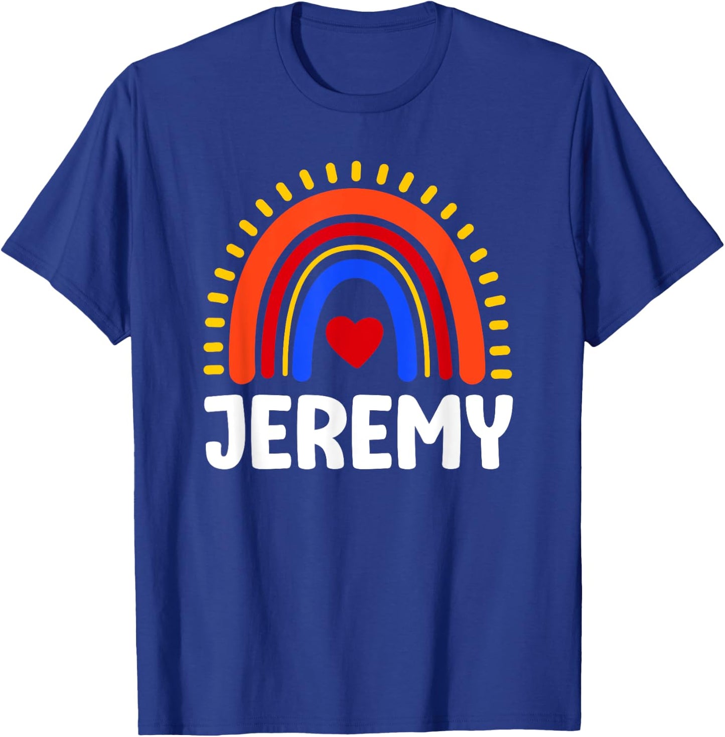 I Love Jeremy Cute Jeremy Rainbow T-Shirt - T-Shirt | Royal