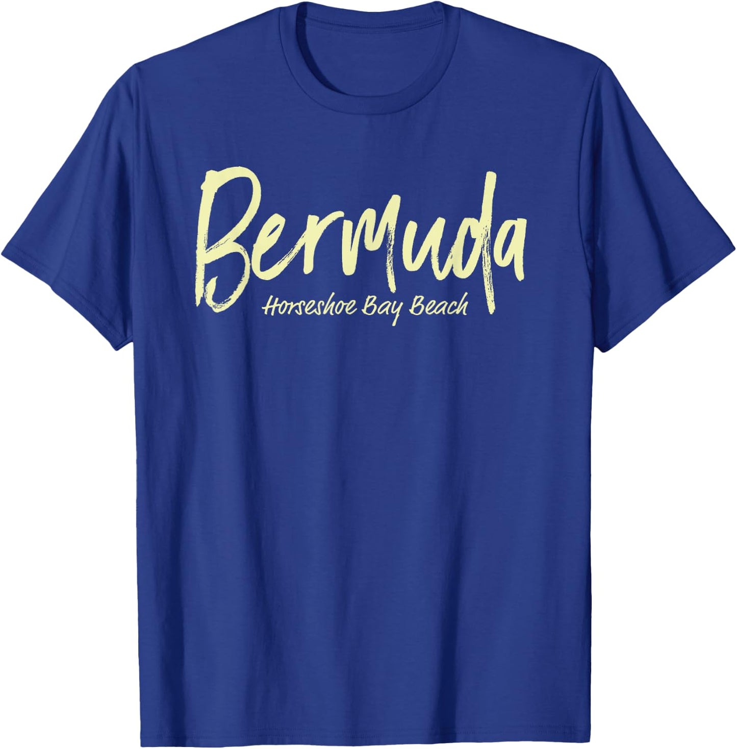 Bermuda Vacation Horseshoe Bay Beach Handwritten Font T-Shirt - T-Shirt | Royal