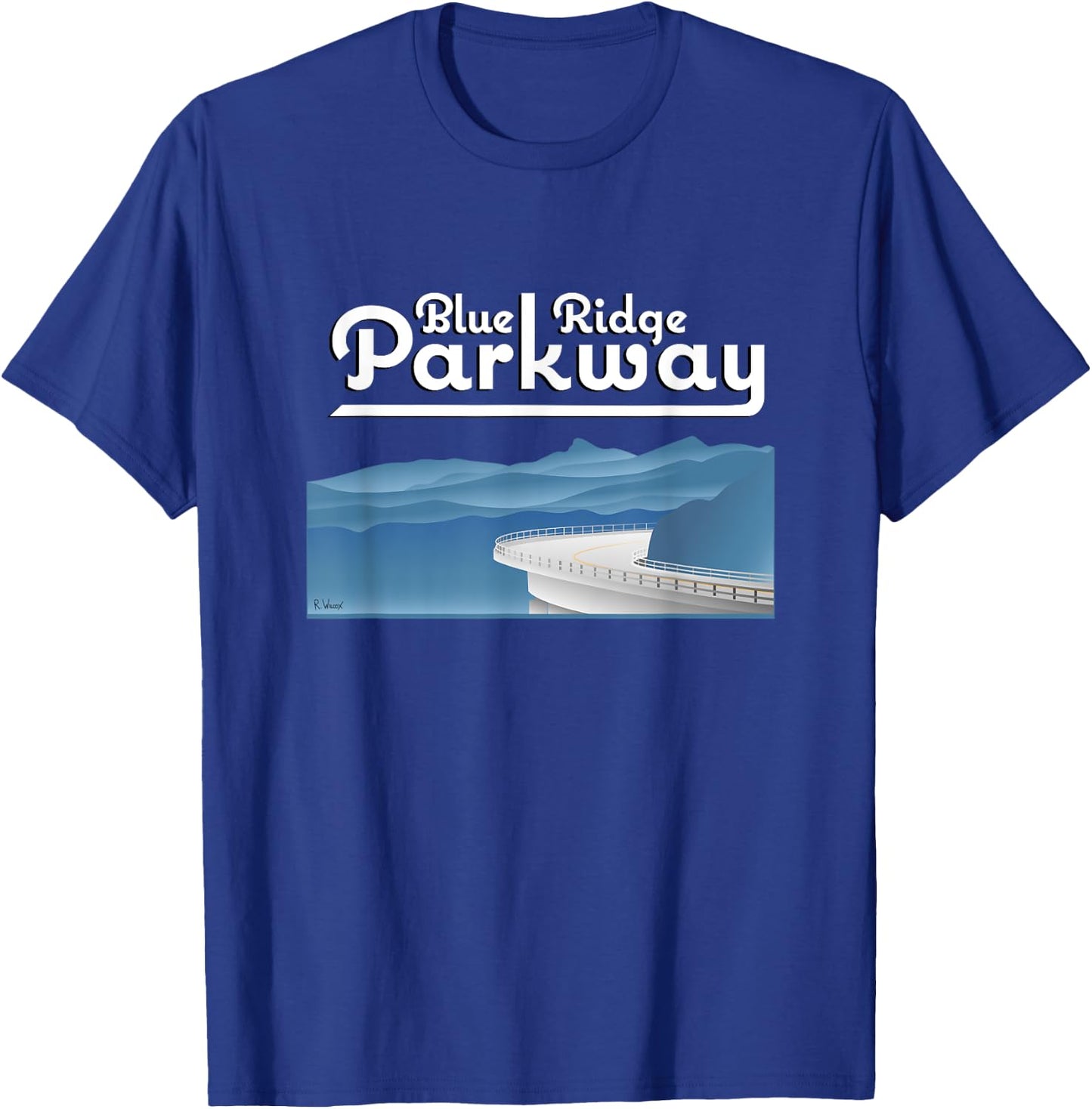 Blue Ridge Parkway through the Appalachian Mountains T-Shirt - T-Shirt | Royal