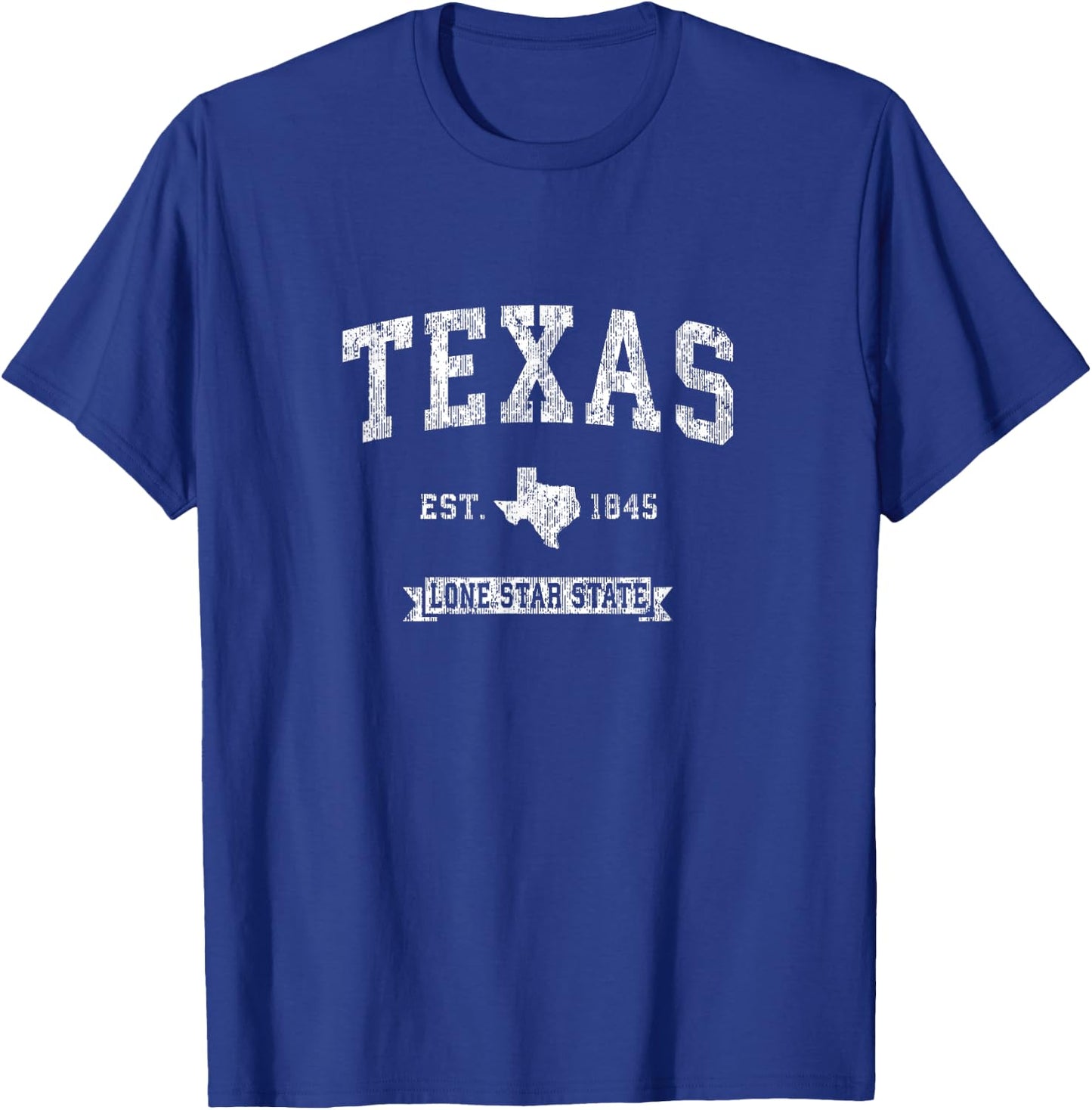 Retro Texas TX Vintage Athletic Sports Design T-Shirt - T-Shirt | Royal