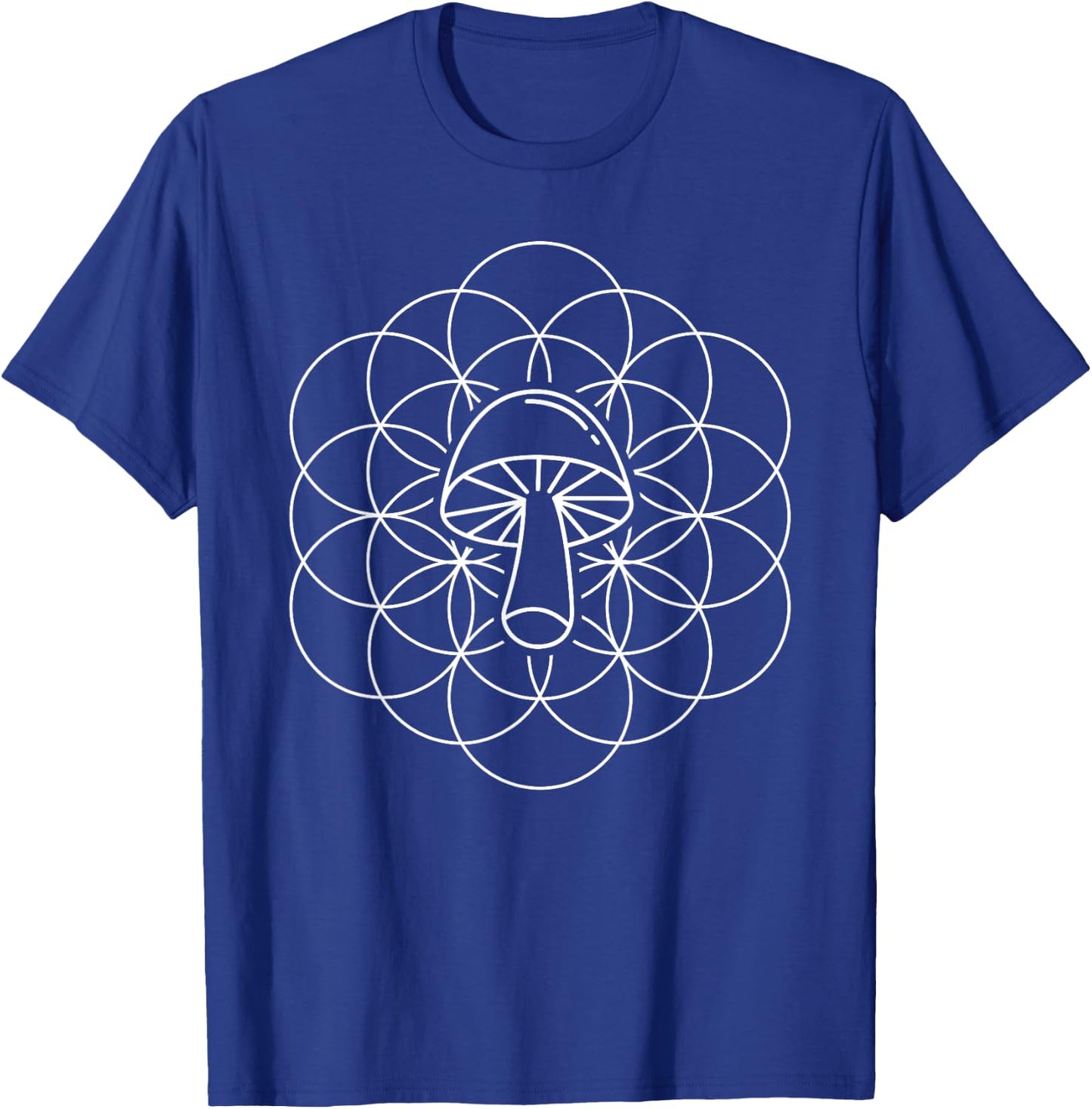 Sacred Geometry Mushroom Mycology T-Shirt - T-Shirt | Royal