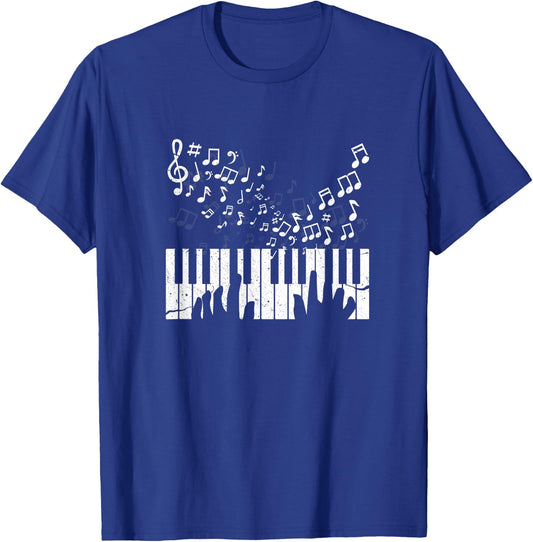 Keyboard Pianist Musician Piano Keys Gift T-Shirt - T-Shirt | Royal