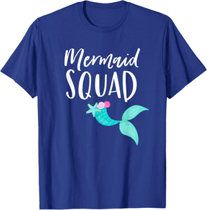 Mermaid Squad Birthday Squad for Party Mom Mama Girl T-Shirt - T-Shirt | Royal