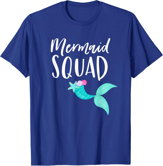 Mermaid Squad Birthday Squad for Party Mom Mama Girl T-Shirt - T-Shirt | Royal