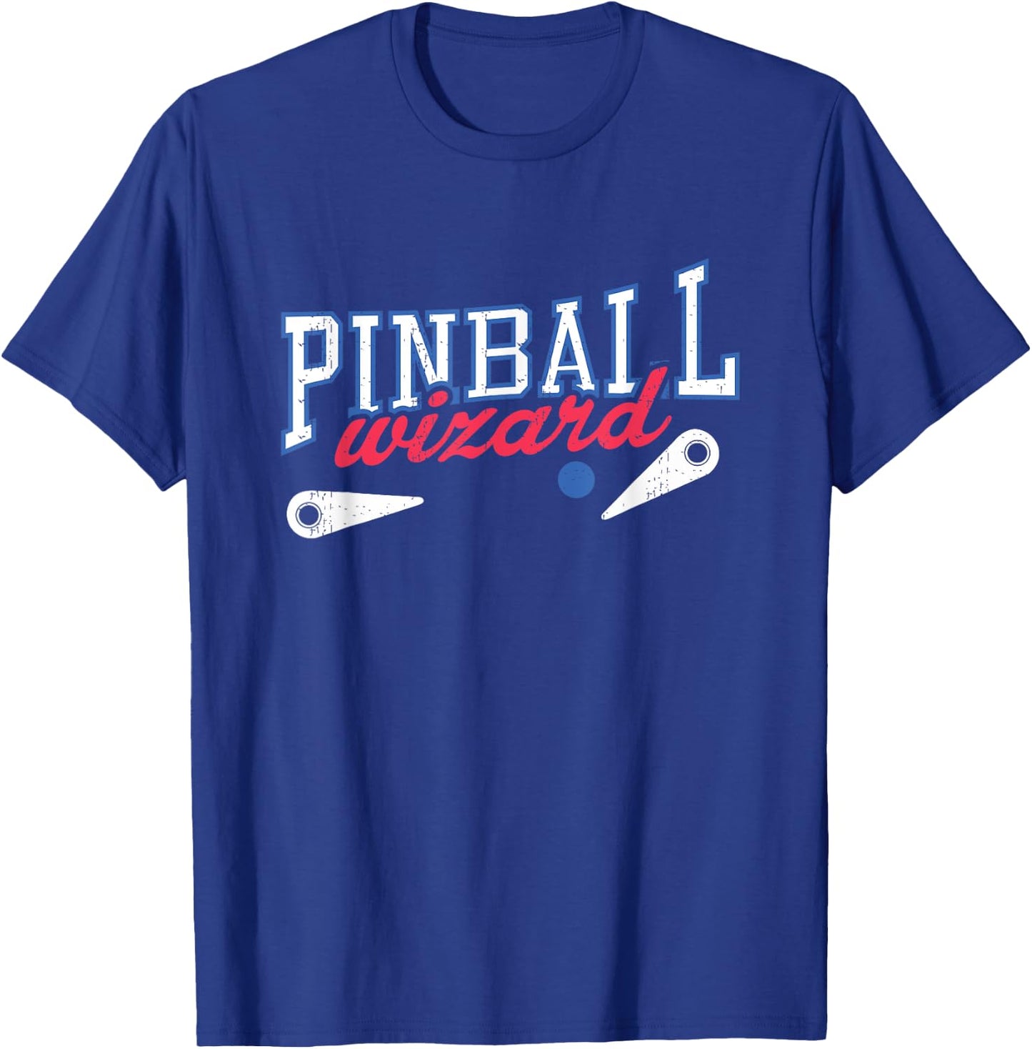 Retro Pinball Wizard Print Arcade Game Lover T Shirt T-Shirt - T-Shirt | Royal