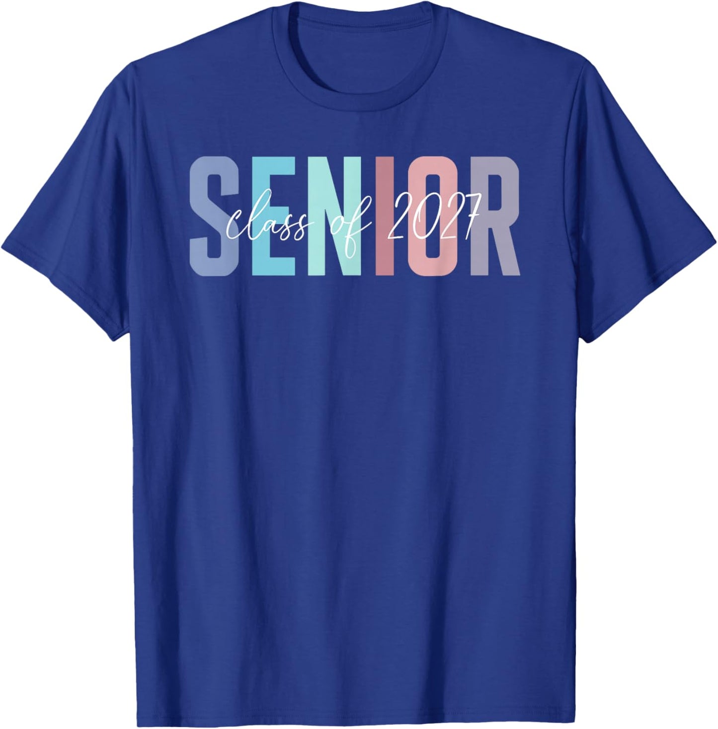 Senior 2027 Vintage High School Graduation Class of 2027 T-Shirt - T-Shirt | Royal