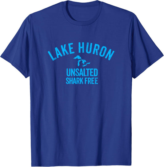 Lake Huron Unsalted Shark Free Great Lakes T Shirt T-Shirt - T-Shirt | Royal