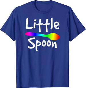 Rainbow Big Spoon Little Spoon Matching Gay Couple T-Shirt - T-Shirt | Royal