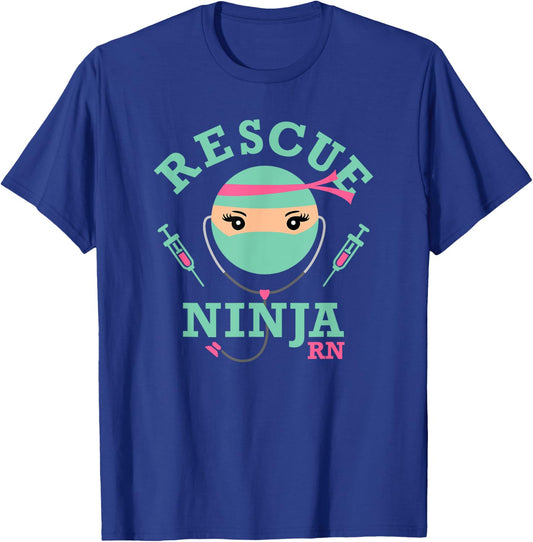 Funny Rescue Ninja Registered Nurse RN Occupation T-Shirt - T-Shirt | Royal