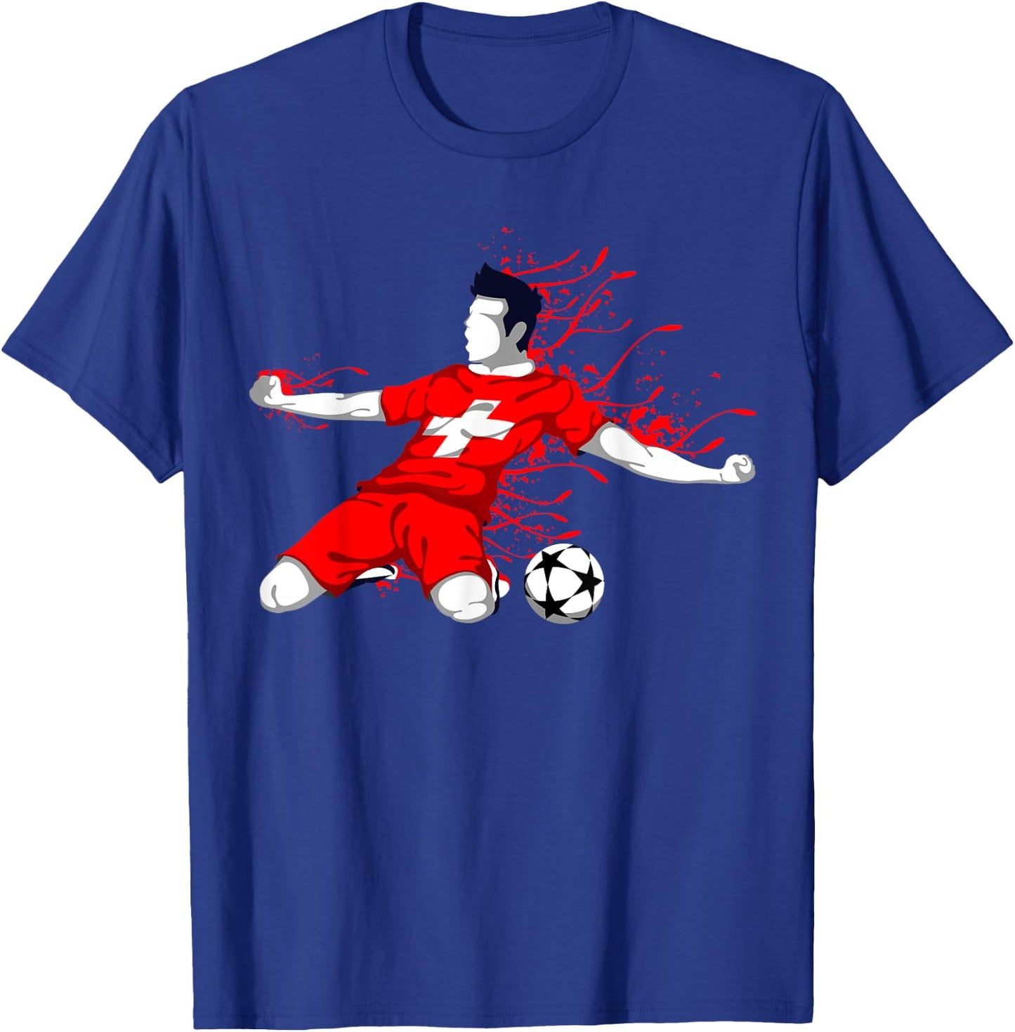 Switzerland Football Fans Jersey Swiss Soccer Lovers Sport T-Shirt - T-Shirt | Royal