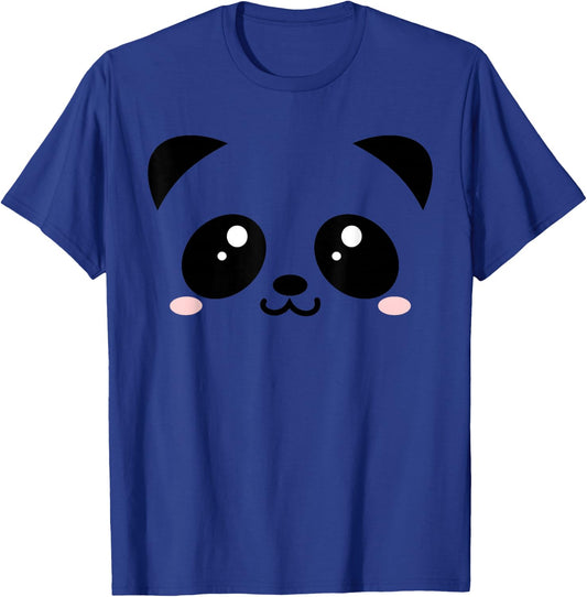 Cute Panda Bear - Black & White Kawaii Cartoon Animal face Small T-Shirt - T-Shirt | Royal