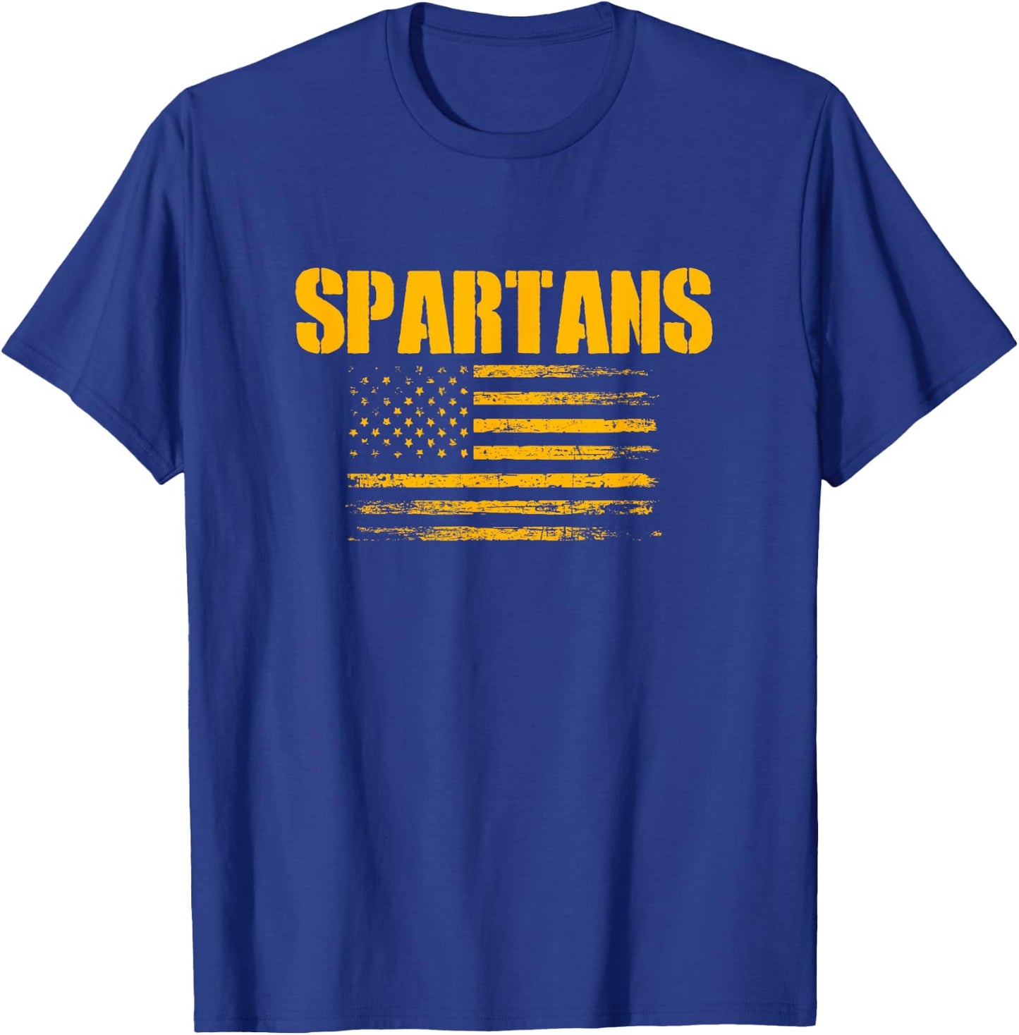 Montour Spartans USA Flag Pride T-Shirt - T-Shirt | Royal