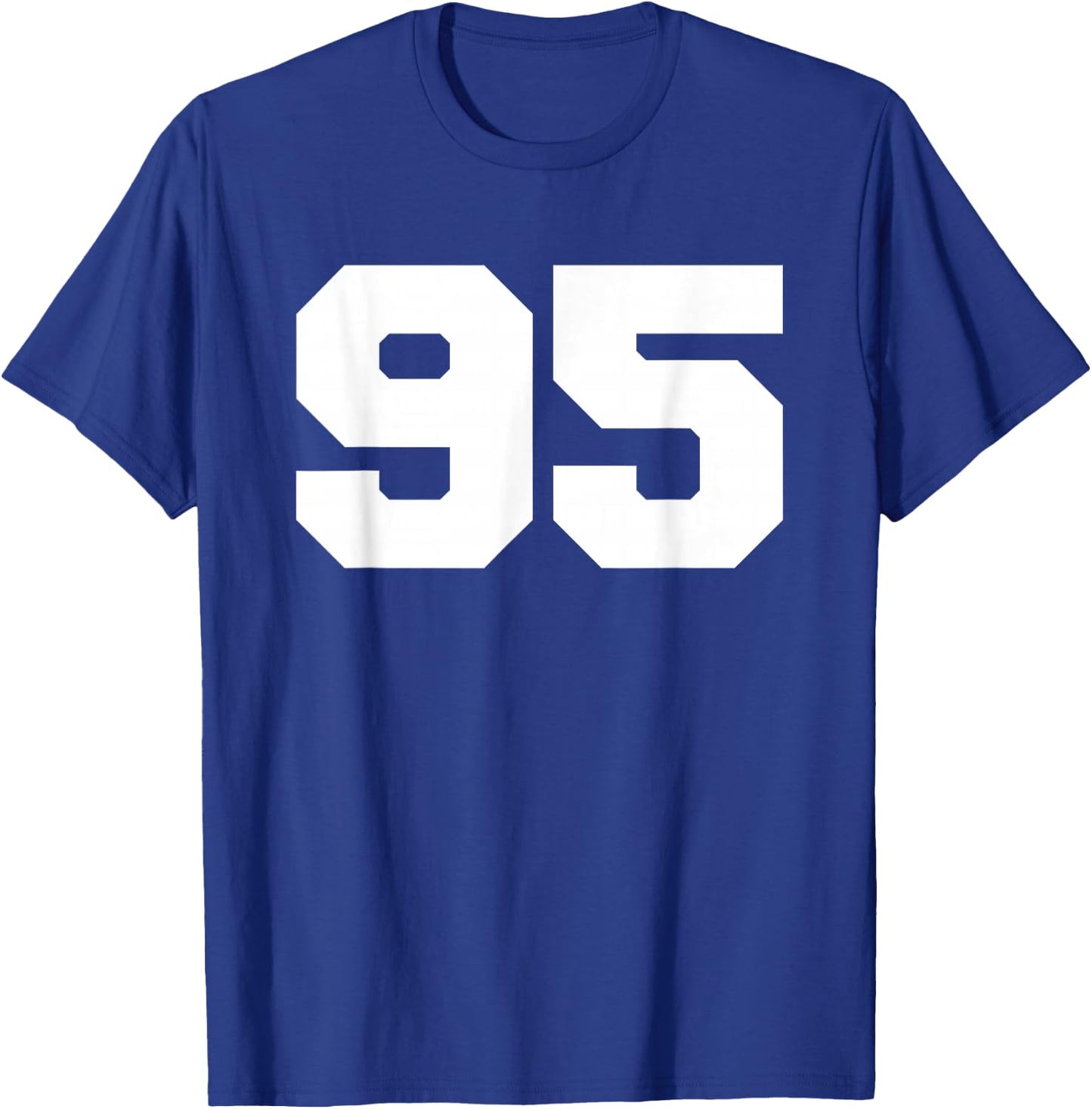 Number 95 Sports Jersey Player #95 Fan FRONT Print Varsity T-Shirt - T-Shirt | Royal