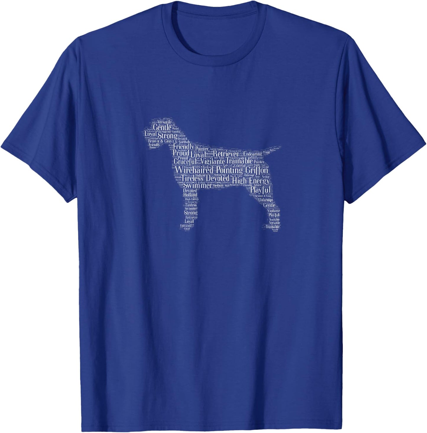 Wirehaired Pointing Griffon WPG Breed Wordcloud T-Shirt - T-Shirt | Royal