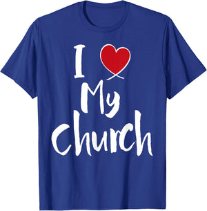 I Love My Church - Cute Christian Heart VBS T-Shirt - T-Shirt | Royal