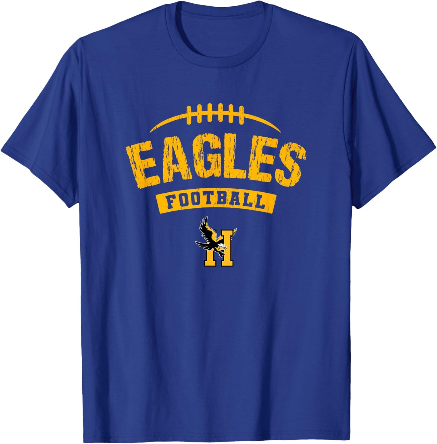 Hobbs Eagles Logo Football Distressed HS T-Shirt - T-Shirt | Royal