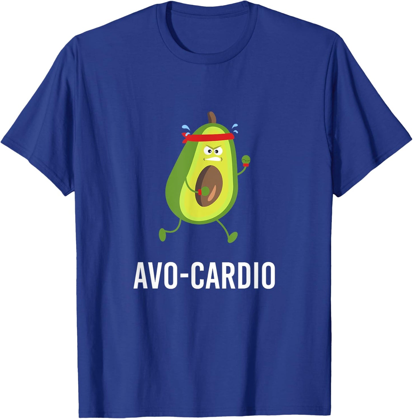 Avo-Cardio Funny Pun Workout Running Avocado T-Shirt - T-Shirt | Royal