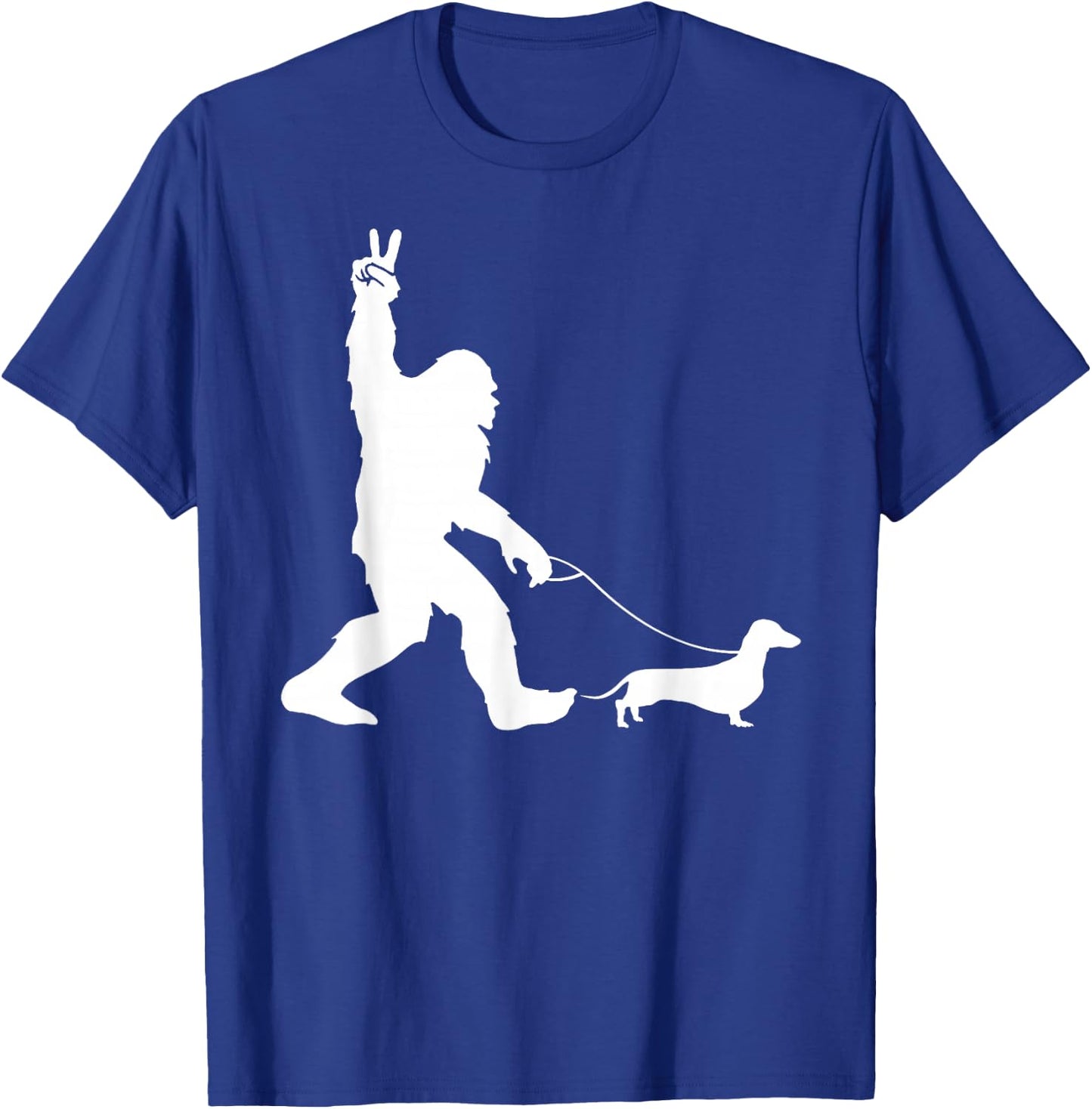 Bigfoot Walking Dachshund Sasquatch Wiener Dog Men Women Girls Kids T-Shirt - T-Shirt | Royal