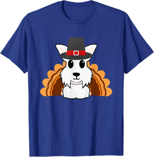 Funny Cute Thanksgiving Westie Turkey T-Shirt - T-Shirt | Royal