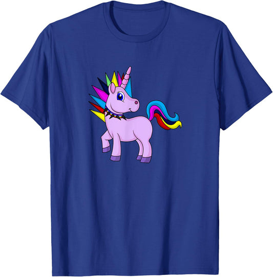 Unicorn Punk Rock Rebel I Cute & Funny T-Shirt - T-Shirt | Royal
