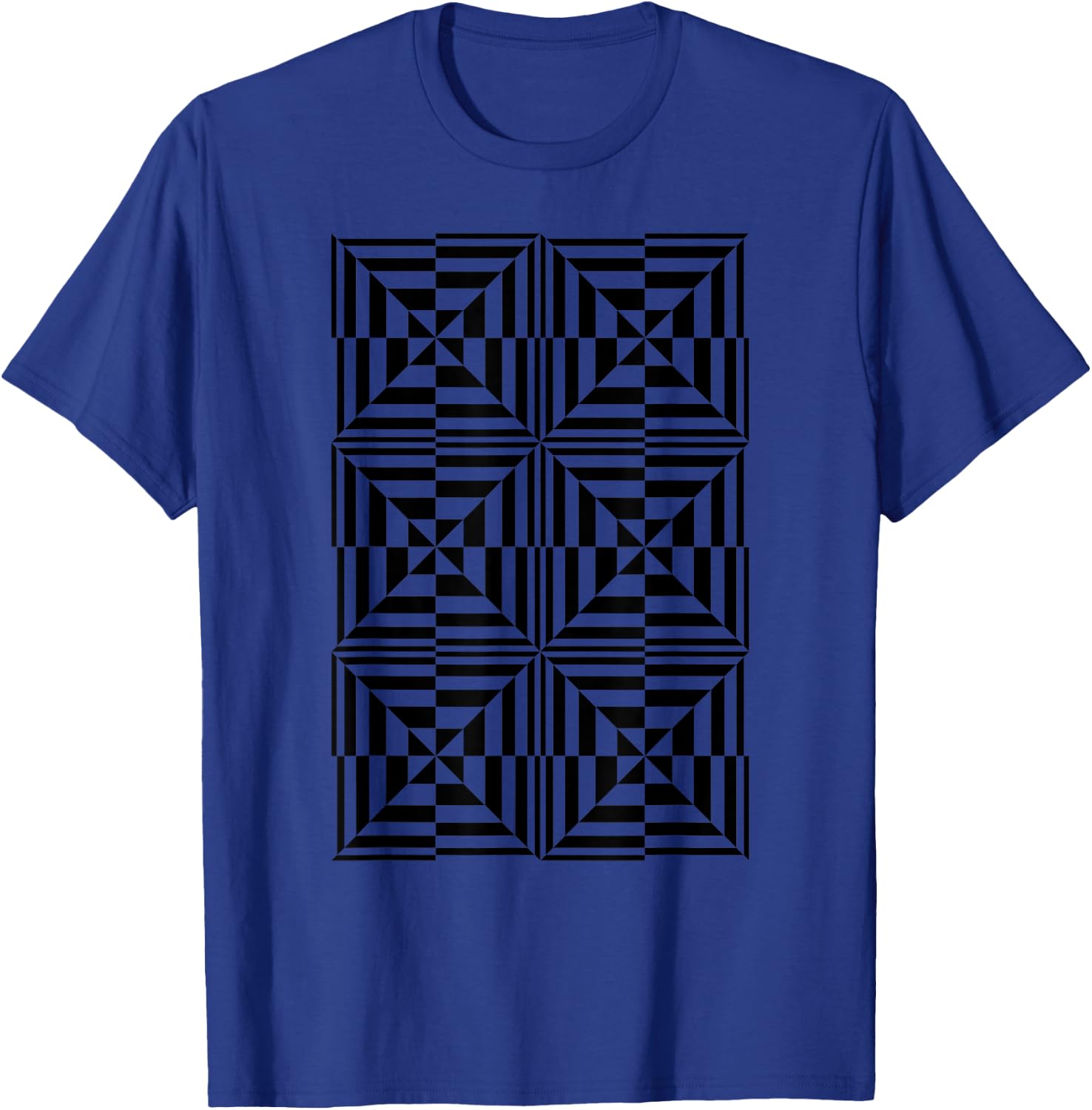 Crazy Squares OP ART Cool Optical Illusion Design T-Shirt - T-Shirt | Royal