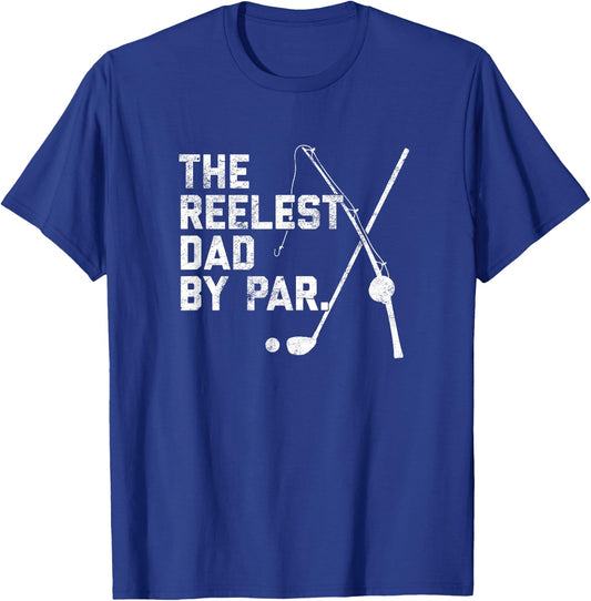 Funny Fishing Golf Father's Day Gift | Reelest Dad Golfing T-Shirt - T-Shirt | Royal