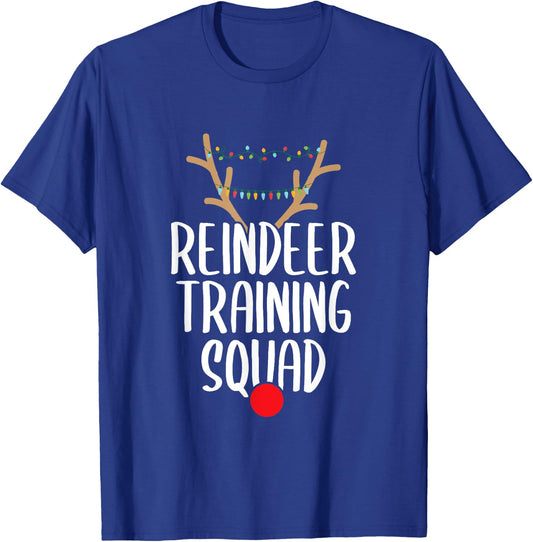 Reindeer Training Squad Christmas Running Family Santa Gift T-Shirt - T-Shirt | Royal