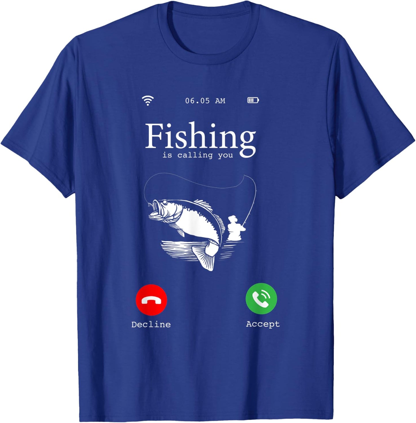 Hilarious Fishing Lovers Gift - Fishing Is Calling You Joke T-Shirt - T-Shirt | Royal