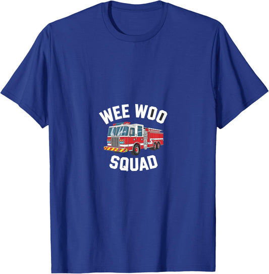Funny Firefighter Art Women Kids Fire Truck Fireman T-Shirt - T-Shirt | Royal