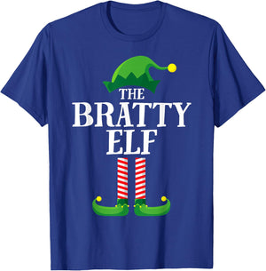Bratty Elf Matching Family Group Christmas Party Pyjamas T-Shirt - T-Shirt | Royal