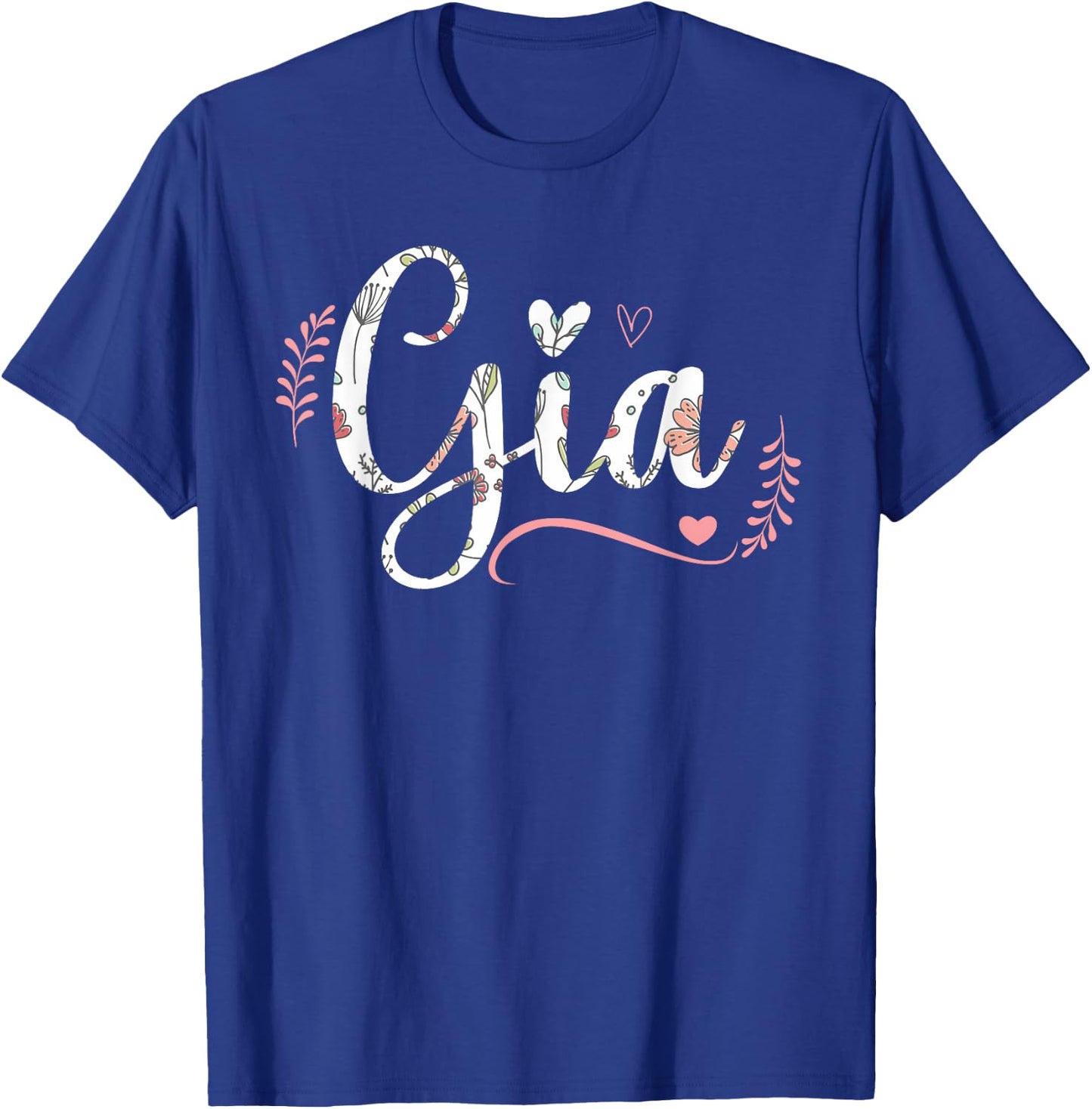 Gia Floral Grandma Christmas Mother's Day Grandparents T-Shirt - T-Shirt | Royal