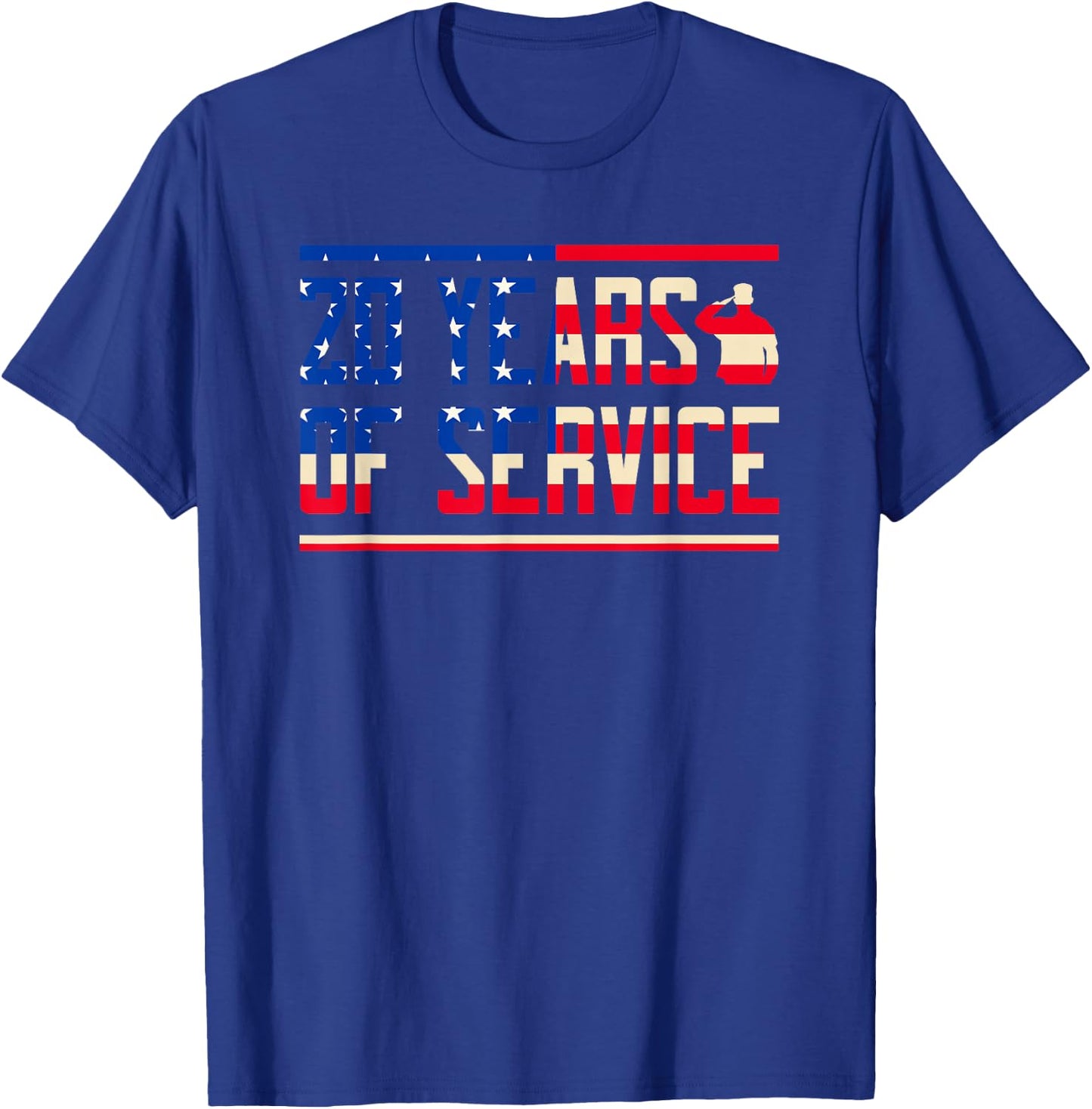 20 Years of Service Military Anniversary T-Shirt - T-Shirt | Royal