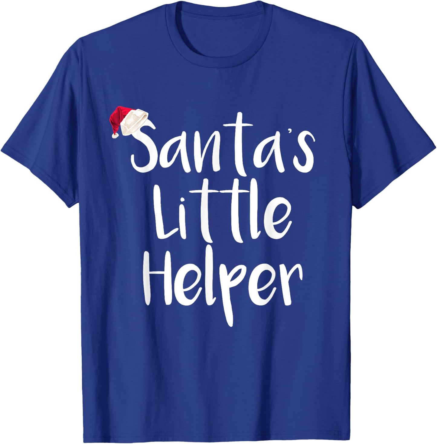 Kids Christmas Santa's Little Helper Shirt Santa Hat T-Shirt - T-Shirt | Royal