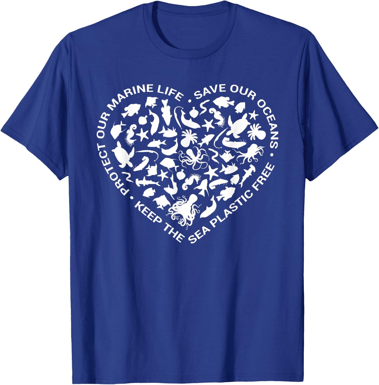 Heart Love Ocean life slogans icon for Protest March T-Shirt - T-Shirt | Royal