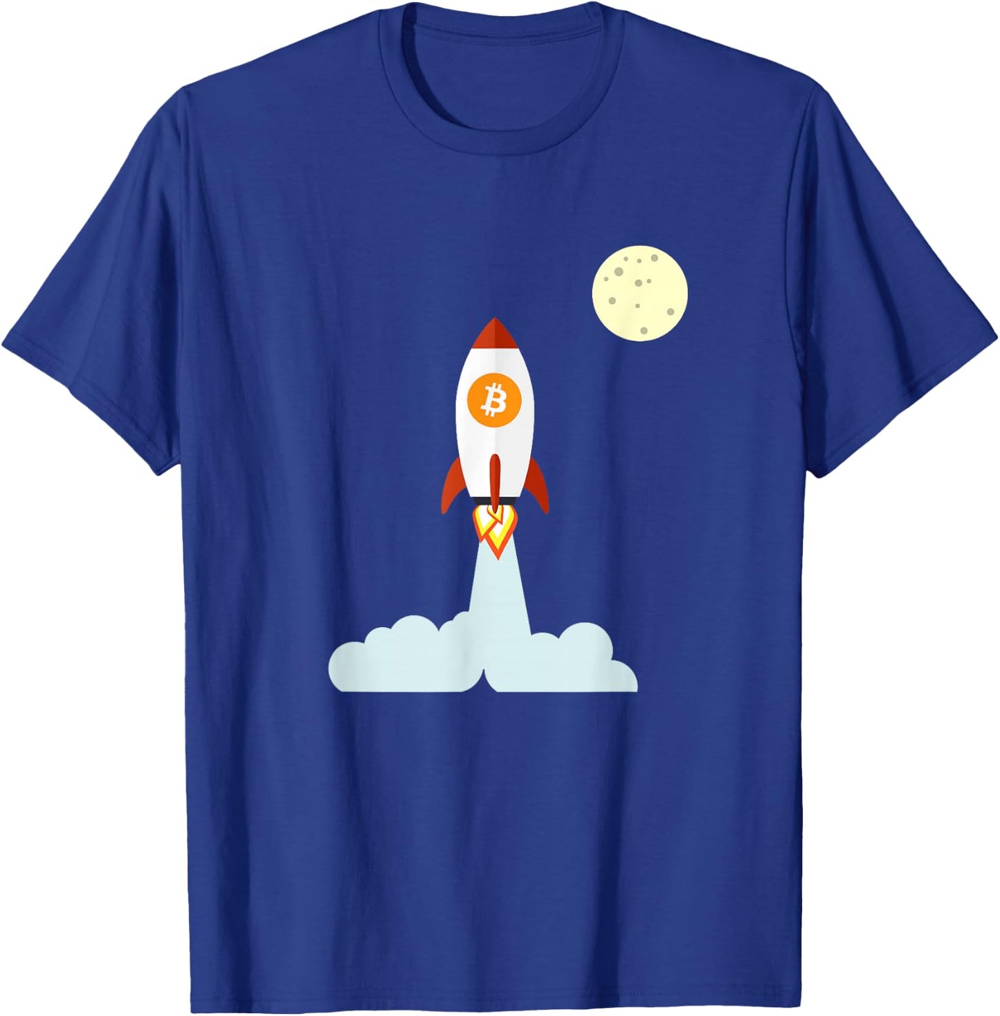 Bitcoin BTC Crypto to the Moon Shirt Featuring BTC Rocket T-Shirt - T-Shirt | Royal