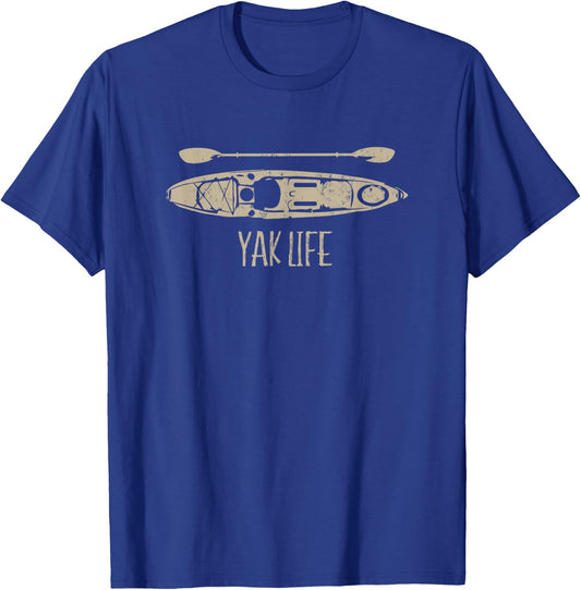 Yak Life T Shirt, Kayak Life Kayaking and Paddling T Shirt T-Shirt - T-Shirt | Royal
