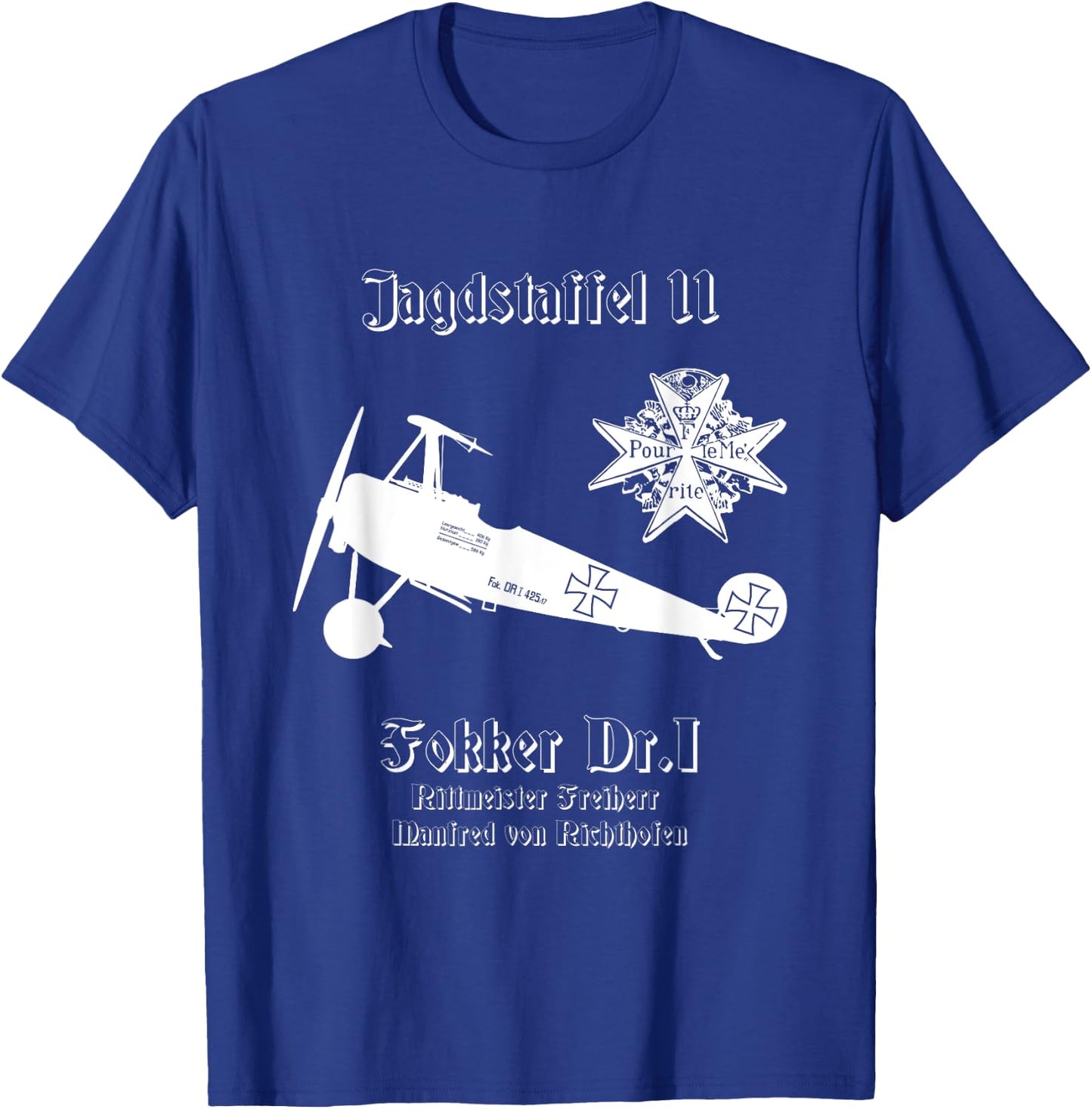 Jasta 11 Fokker DR.I German Triplane Dreidecker Richthofen T-Shirt - T-Shirt | Royal
