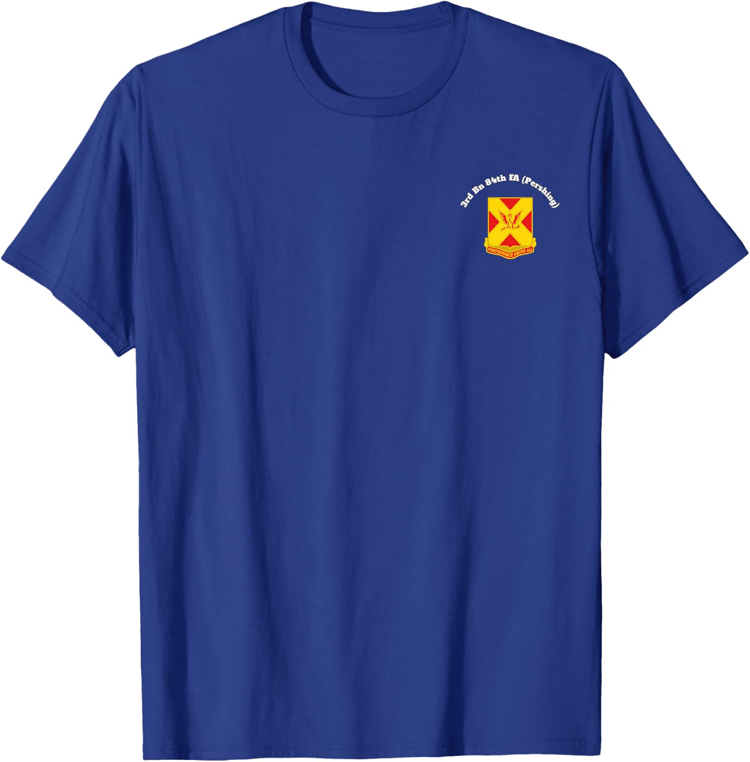 3/84 FA crest front and 56th FA Artillery on back design T-Shirt - T-Shirt | Royal