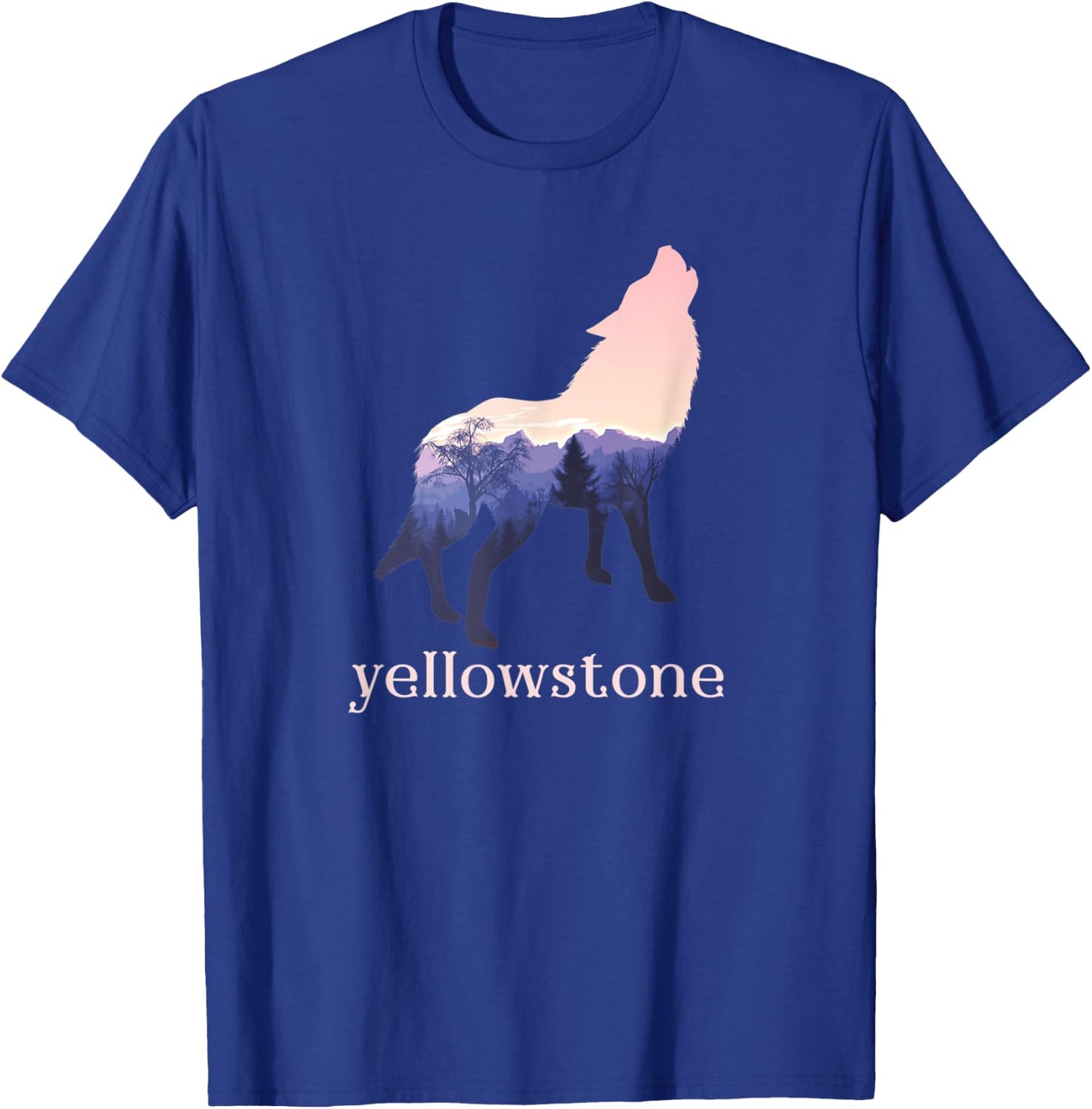 Wolf in Nature Yellowstone Park Camping Gift Campers T-Shirt - T-Shirt | Royal