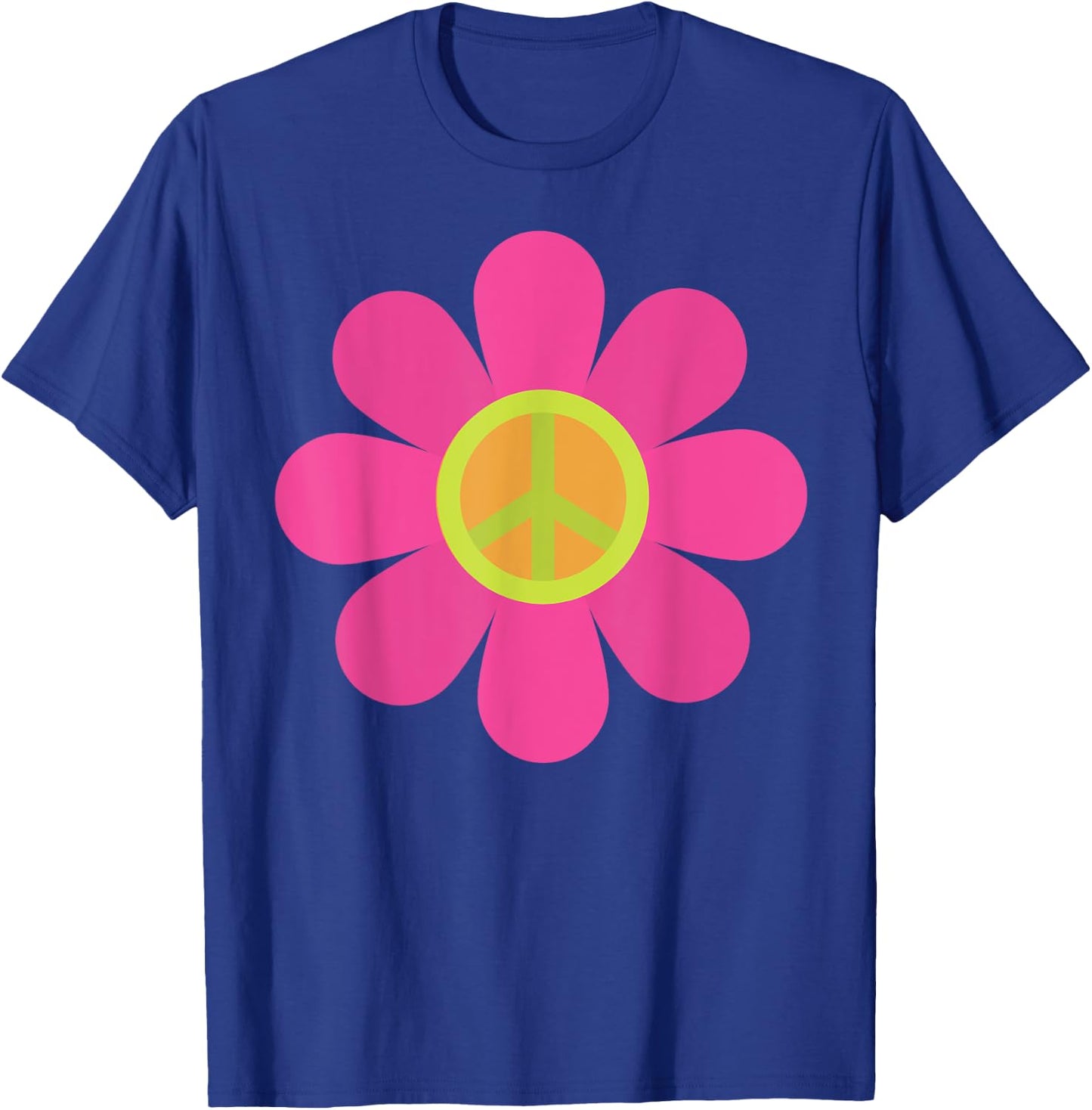 Peace Sign Love T Shirt 60s 70s Tie Dye Hippie Costume Shirt T-Shirt - T-Shirt | Royal