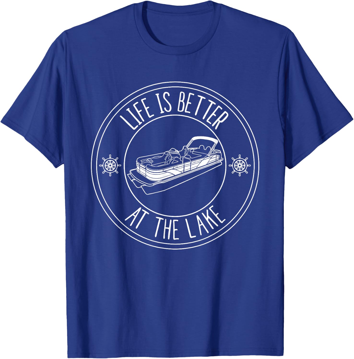 Life Is Better At The Lake Pontoon Boat Fishing T-Shirt - T-Shirt | Royal
