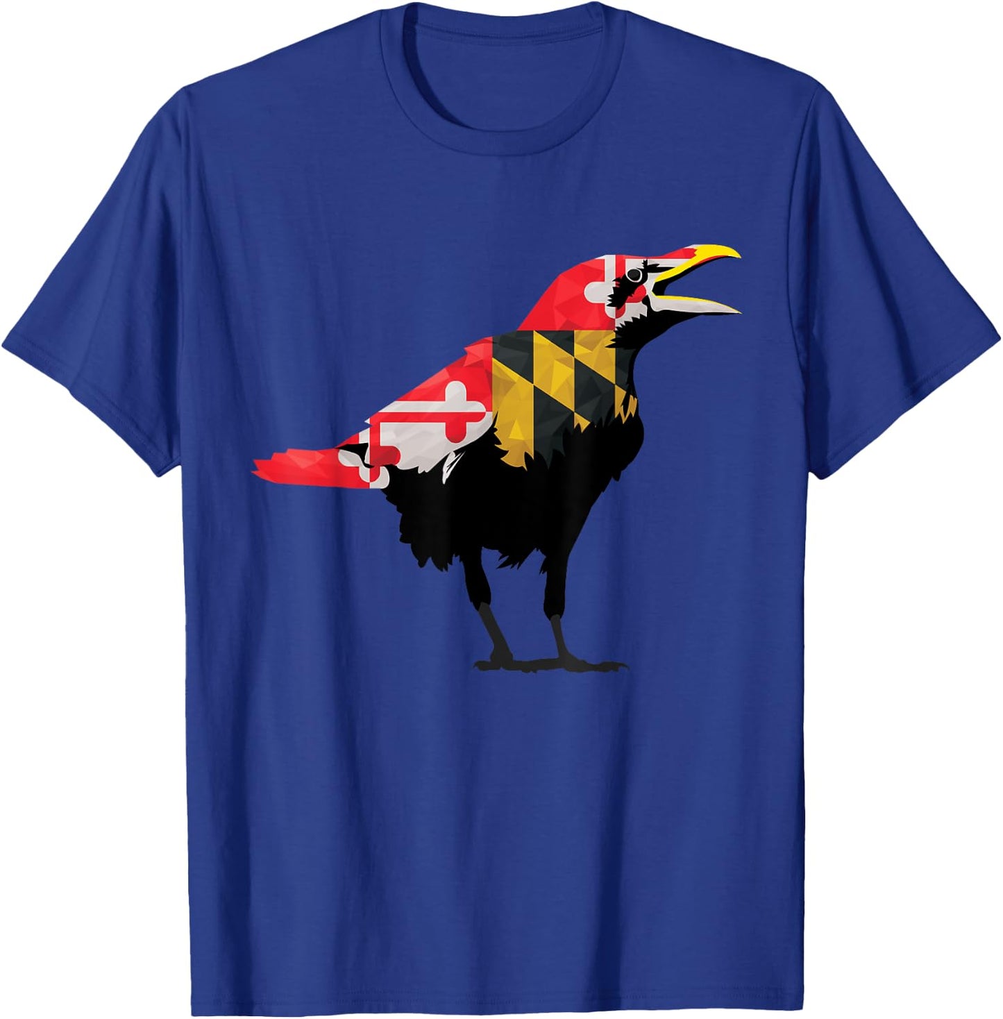 Maryland Raven Bird State Pride Flag T-Shirt - T-Shirt | Royal