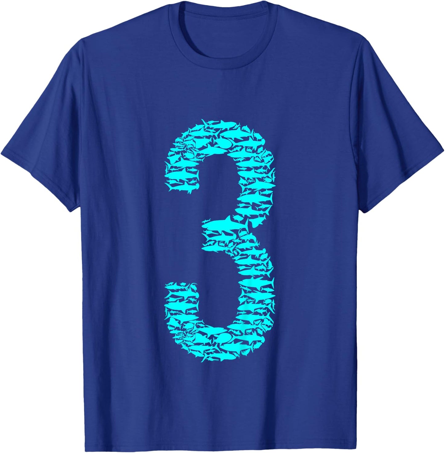 Shark 3rd Birthday For 3 Year Old Girls and Boys T-Shirt - T-Shirt | Royal