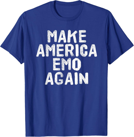 MAKE AMERICA EMO AGAIN Shirt Funny Goth US Gift T-Shirt - T-Shirt | Royal