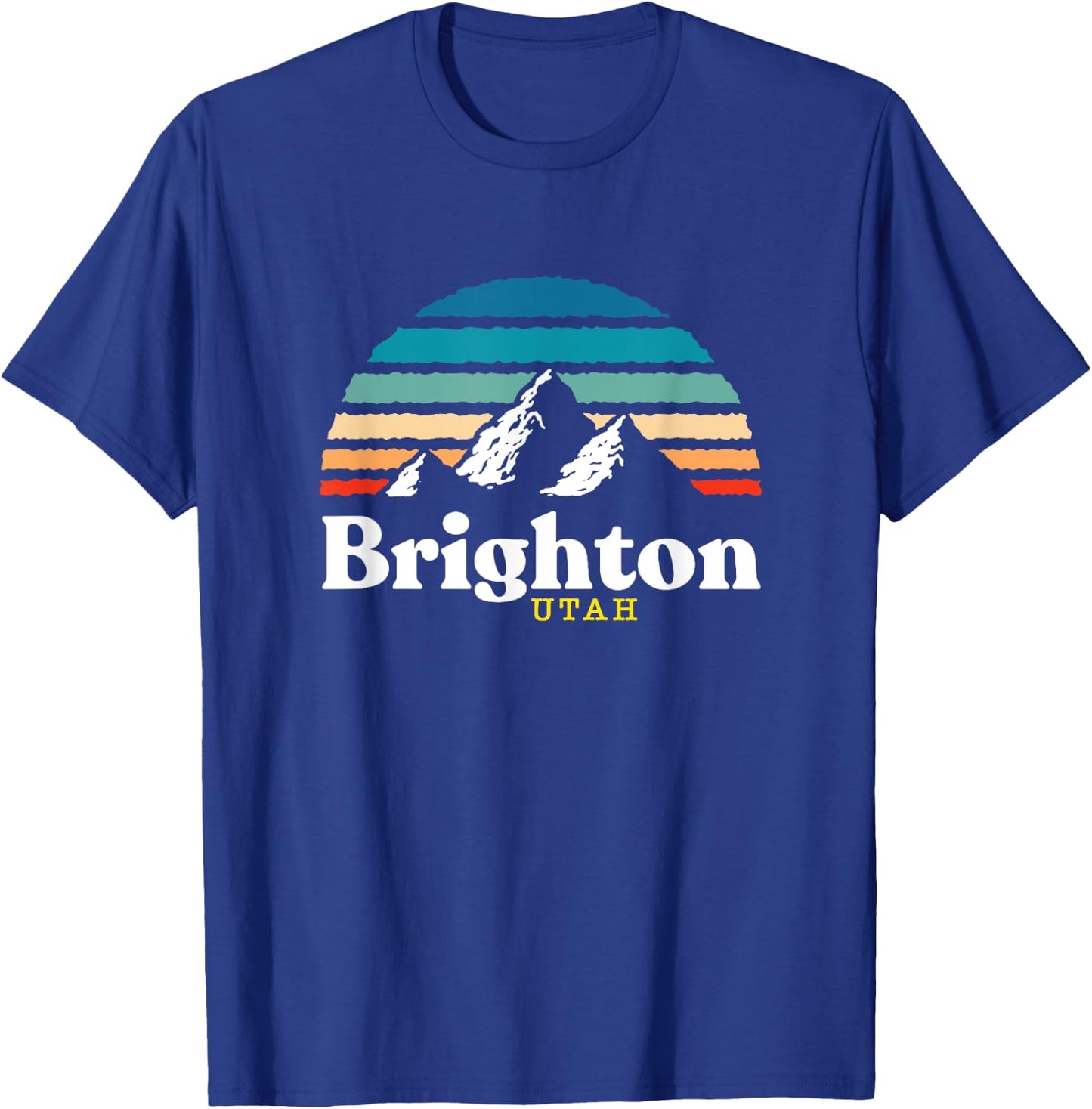 Brighton, Utah - USA Ski Resort 1980s Retro T-Shirt - T-Shirt | Royal