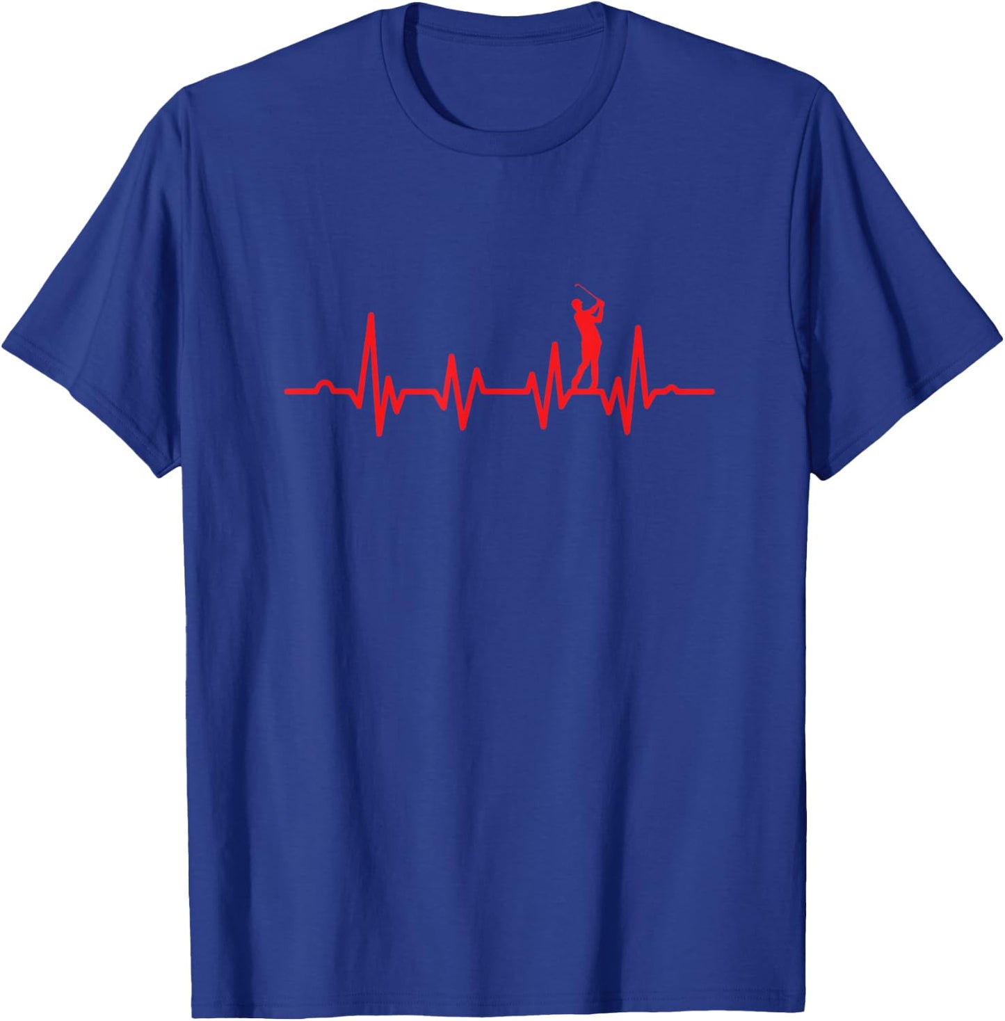 Awesome Golfer Golf Heartbeat Golfing T-Shirt - T-Shirt | Royal